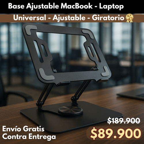 💻Holder Giratorio Metálico McBook/Todo Tipo De Portátil + Soporte Celular