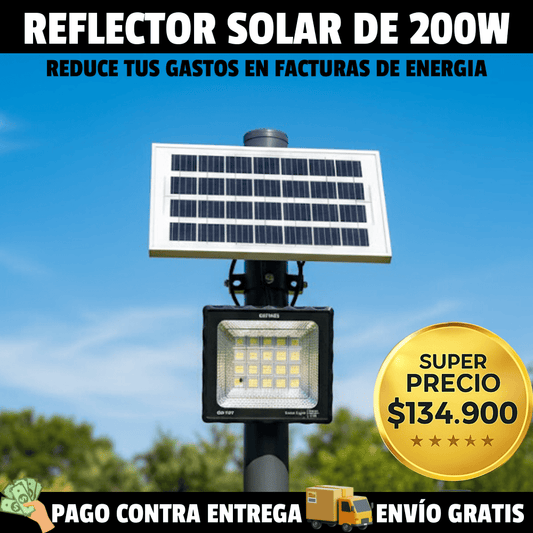 ☀️LED SOLAR 200W - ILUMINA DURANTE TODA LA NOCHE SIN INTERRUPCIONES